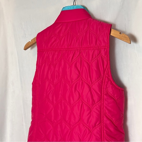 Vineyard Vines Pink Blue Quilted Down Puffer Vest Zip Up Cozy Outerwear | Sz XS - Picture 8 of 17